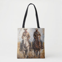 Paar Cowboys op Paarden Tote Bag