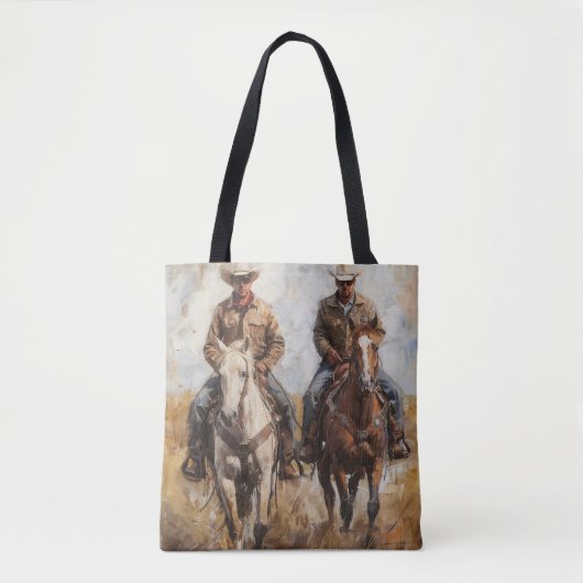 Paar Cowboys op Paarden Tote Bag (Voorkant)