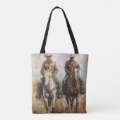 Paar Cowboys op Paarden Tote Bag (Achterkant)