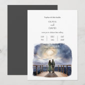 Paar Cruiseschip Sterrennacht Sky Beach Bruiloft Kaart (Voorkant / Achterkant)