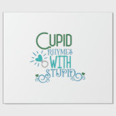 Paar-Cupid-hartritmes met staartje Cadeaupapier (Vlak)