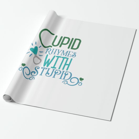 Paar-Cupid-hartritmes met staartje Cadeaupapier (Uitgerold)