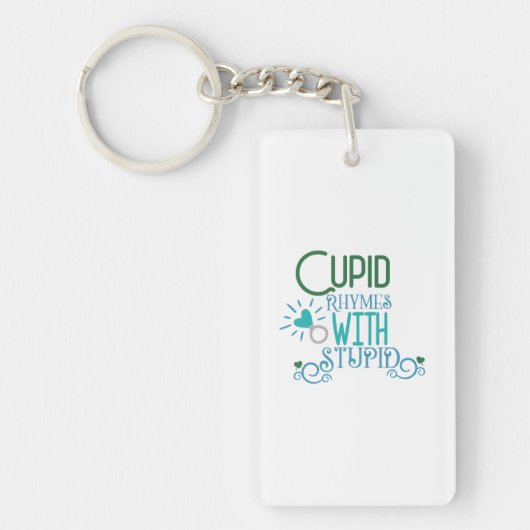 Paar-Cupid-hartritmes met staartje Sleutelhanger (Voorkant)