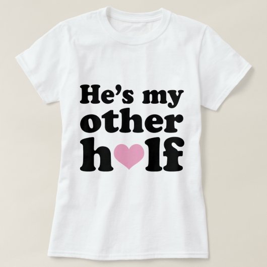 Paar Cute andere helft T-shirt (Design voorkant)