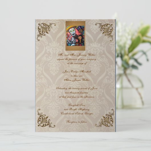 Paar Dag van de uitnodiging voor een dodenhuwelijk (Staand voorkant)