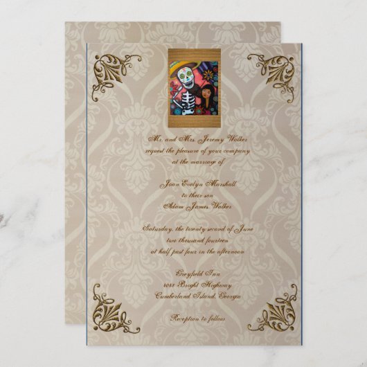 Paar Dag van de uitnodiging voor een dodenhuwelijk (Voorkant / Achterkant)