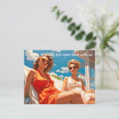 Paar dames op een Miami zonnedek Briefkaart (Staand voorkant)