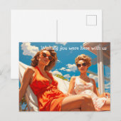 Paar dames op een Miami zonnedek Briefkaart (Voorkant / Achterkant)