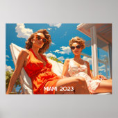 Paar dames op een Miami zonnedek Poster (Voorkant)