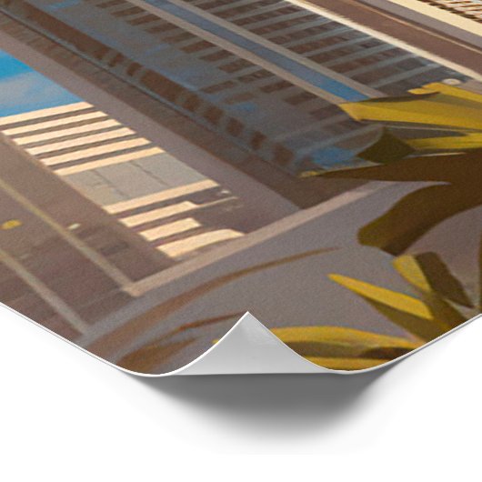 Paar dames op een Miami zonnedek - Ultra breed Poster (Hoek)