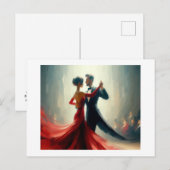 Paar Dance Waltz, Briefkaart (Voorkant / Achterkant)