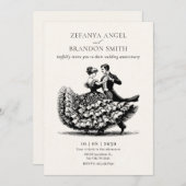  paar dansen bruiloft jubileum kaart (Voorkant / Achterkant)