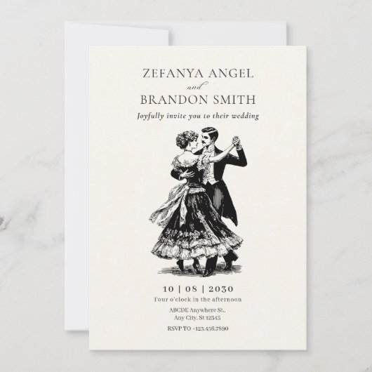  paar dansen bruiloft kaart (Voorkant)