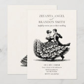 paar dansen bruiloft kaart (Voorkant / Achterkant)