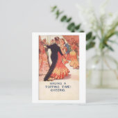 Paar dansen, Cheerio! 1936  geïnspireerd Briefkaart (Staand voorkant)