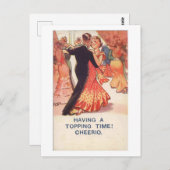 Paar dansen, Cheerio! 1936  geïnspireerd Briefkaart (Voorkant / Achterkant)