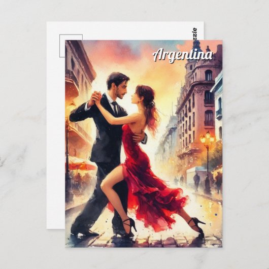 Paar dansen in de tango in Argentinië Briefkaart (Voorkant / Achterkant)