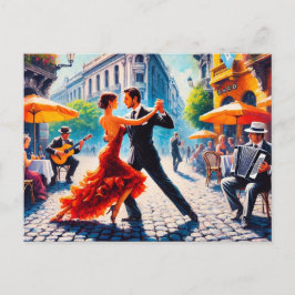 Paar dansen in de tango in Argentinië Briefkaart