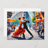 Paar dansen in de tango in Argentinië Briefkaart (Voorkant / Achterkant)