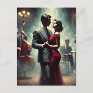  paar dansen jazzclub briefkaart