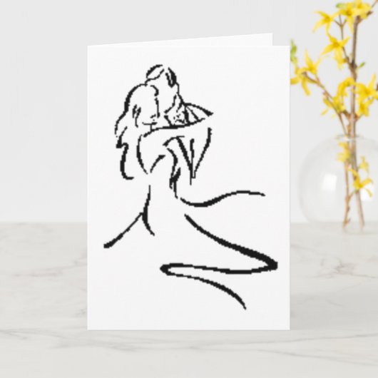  paar dansen kaart (Gele Bloem)