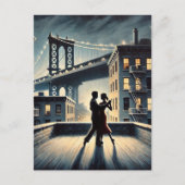 Paar dansen met Brooklyn Bridge Briefkaart (Voorkant)