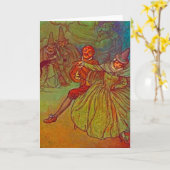 Paar dansen met heksen kijken kaart (Gele Bloem)