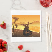 Paar dansen op het strand papieren servetten (Insitu)