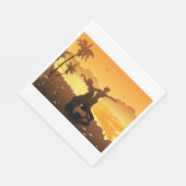 Paar dansen op het strand papieren servetten (Hoek)