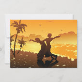 Paar dansen op het strand uitnodigingen (Voorkant)