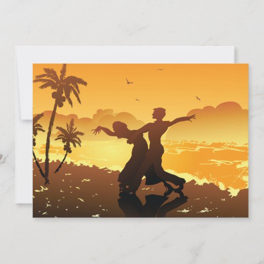 Paar dansen op het strand uitnodigingen (Voorkant)