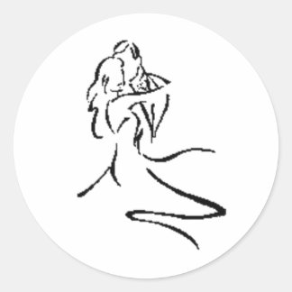 paar dansen ronde sticker