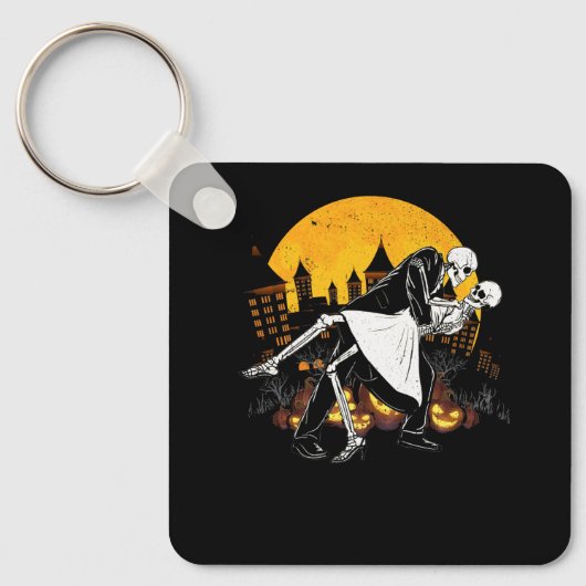 Paar Dansende Skeletten  Dag van de Doden-H Sleutelhanger (Voorkant)