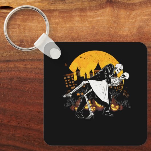 Paar Dansende Skeletten  Dag van de Doden-H Sleutelhanger (Voorkant)