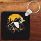 Paar Dansende Skeletten  Dag van de Doden-H Sleutelhanger (Achterkant)