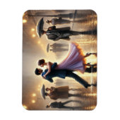Paar danst in de regen magneet (Verticaal)
