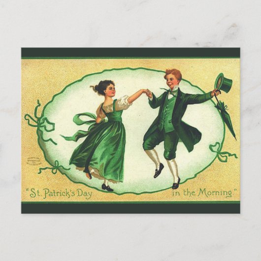 paar danst op St Patricks Day Briefkaart (Voorkant)