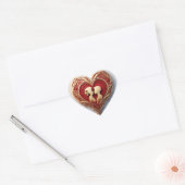 Paar dat elkaar omhelst in een groot rood hart sticker (Envelop)