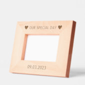 Paar Datum Gepersonaliseerde houten afbeelding lij Gegraveerde Lijstjes (Links)