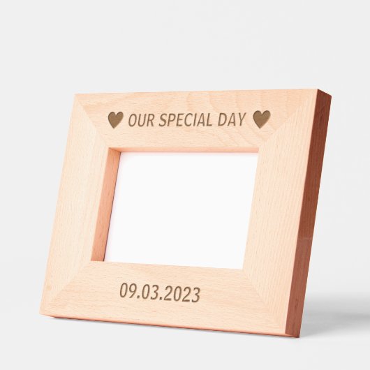 Paar Datum Gepersonaliseerde houten afbeelding lij Gegraveerde Lijstjes (Links)