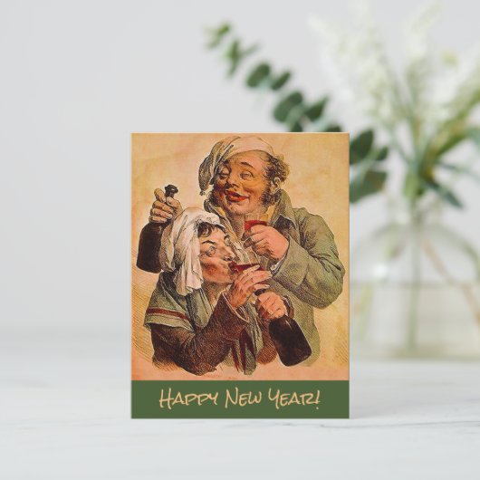  paar delen Tonic Happy Nieuwjaar toast PC Briefkaart (Staand voorkant)