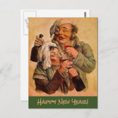  paar delen Tonic Happy Nieuwjaar toast PC Briefkaart (Voorkant / Achterkant)
