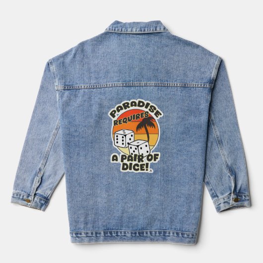 Paar Dice Funny Boardgame Design Art Denim Jacket (Achterkant)