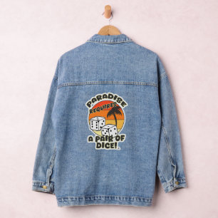 Paar Dice Funny Boardgame Design Art Denim Jacket