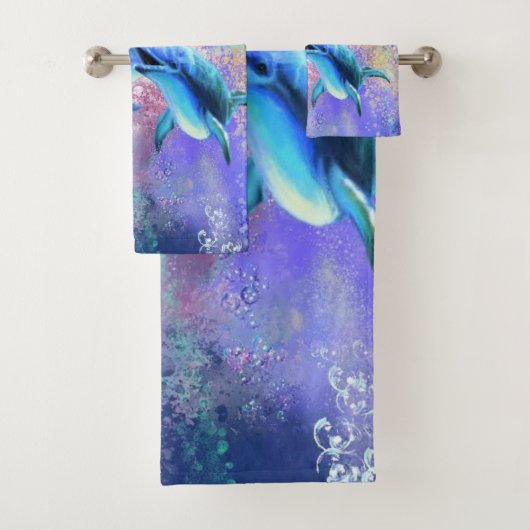 Paar Dolfijn Badhanddoek Set Bad Handdoek (Insitu)
