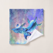 Paar Dolfijn Badhanddoek Set Gelukkige Dolfijnen Bad Handdoek (Wasdoekje)