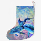 Paar Dolfijn Kerstmis Kous Kleine Kerstsok (Achterkant)