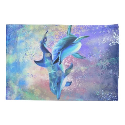 Paar Dolfijn Kussen Hoesje Kussensloop (Achterkant)