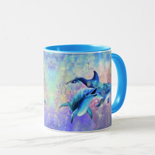 Paar Dolfijn Mok Happy Family (Voorkant rechts)