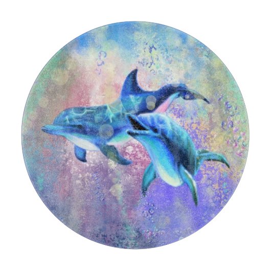 Paar Dolfijn Snijplank (Voorkant)